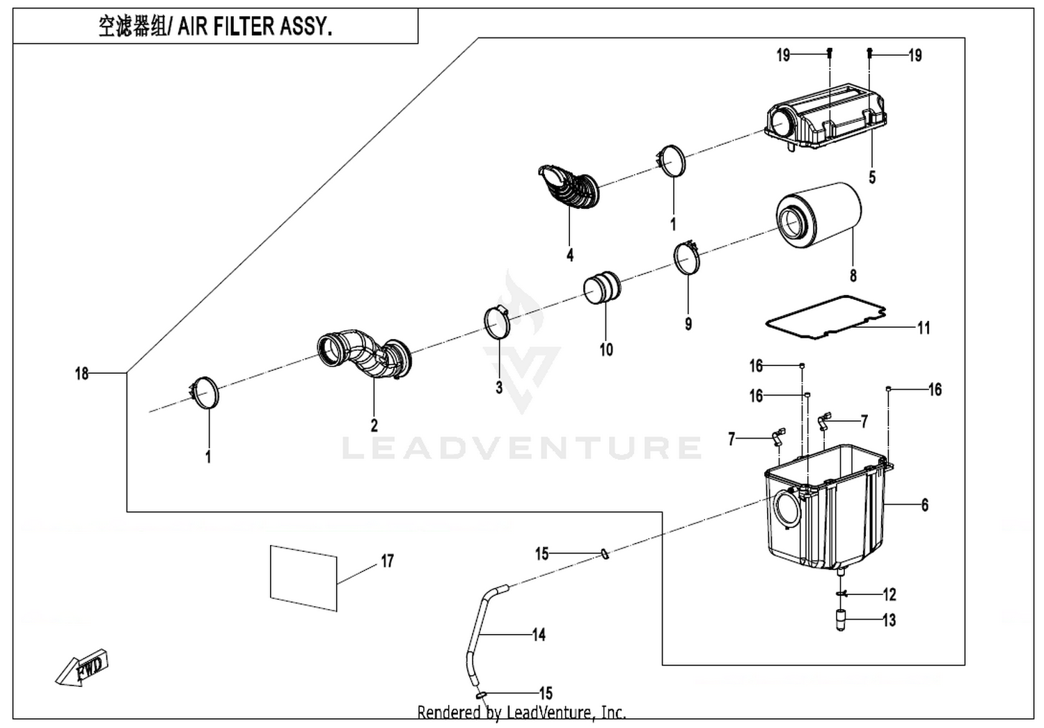 CFORCE 520 2022 Air Filter Assy exploded diagram