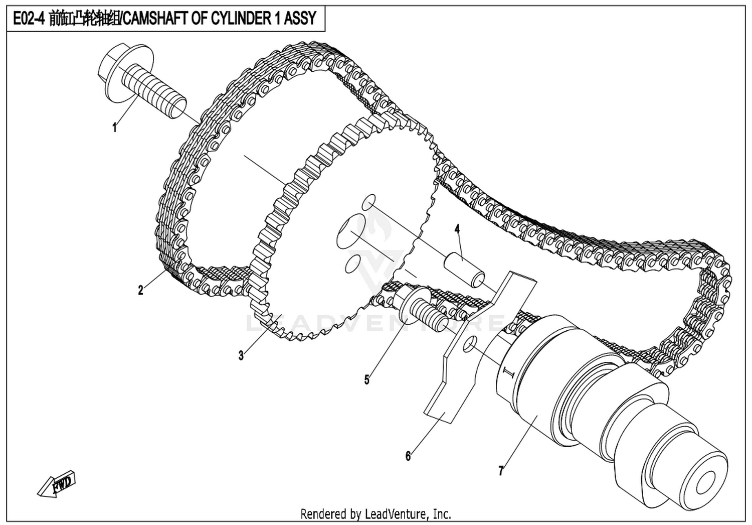 CFMOTO X8 2013 Camshaft Of Cylinder 1 Assy exploded diagram