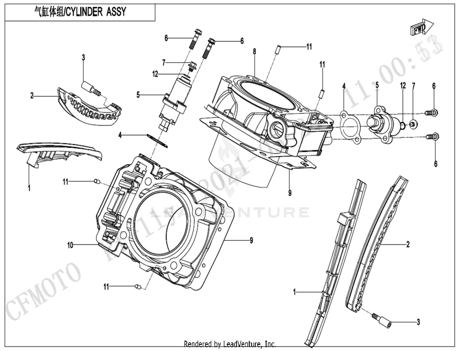 ZFORCE 950 SPORT 4 2024 Cylinder Assy exploded diagram