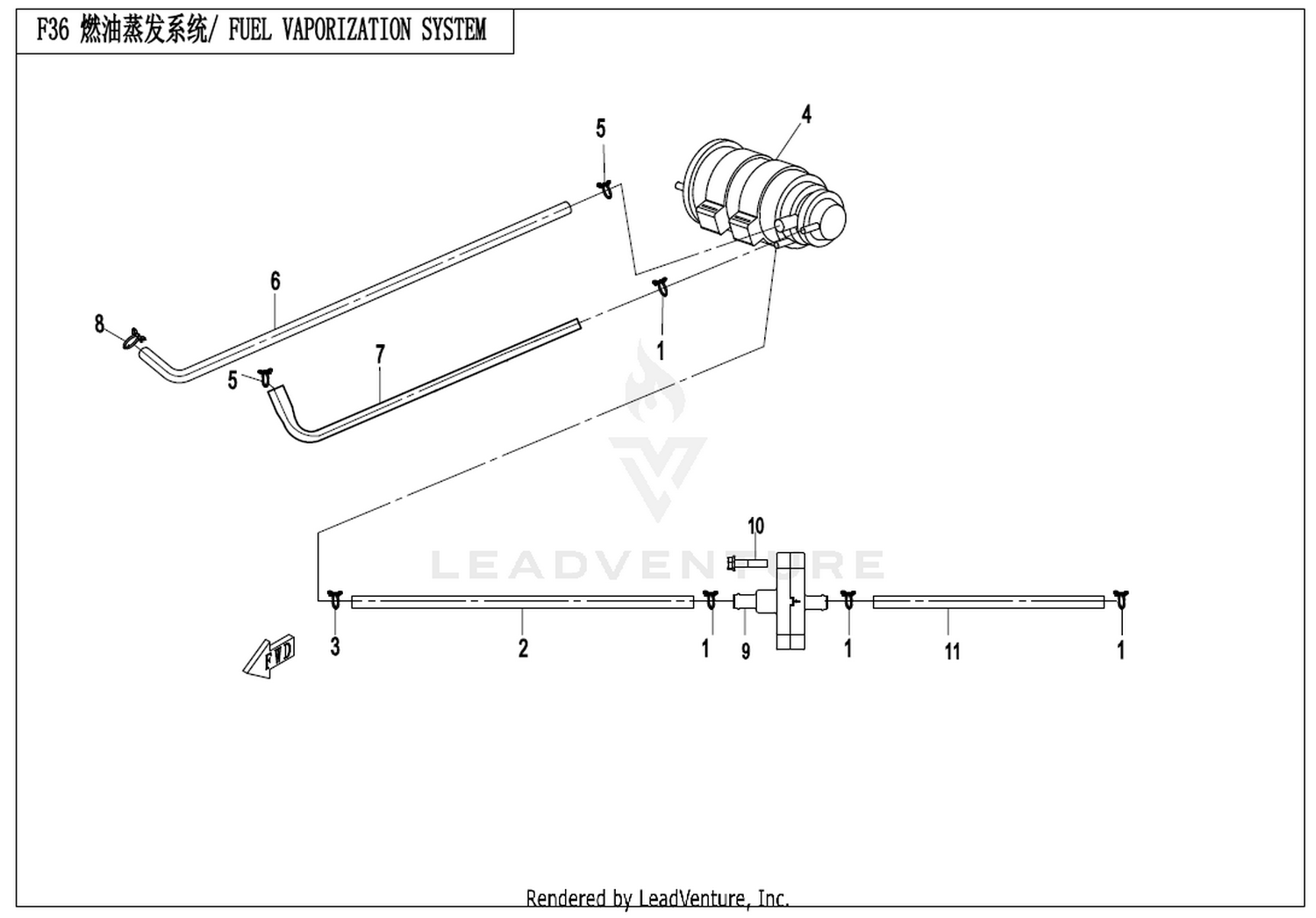CFMOTO X8 2016 Fuel Vaporization System exploded diagram
