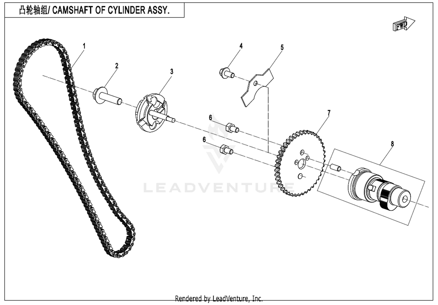 UFORCE 600 2022 Camshaft Of Cylinder Assy exploded diagram