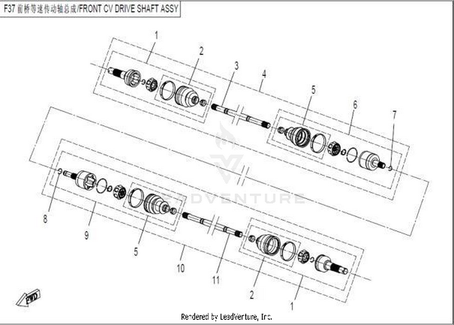 Front Cv Drive Shaft Assy