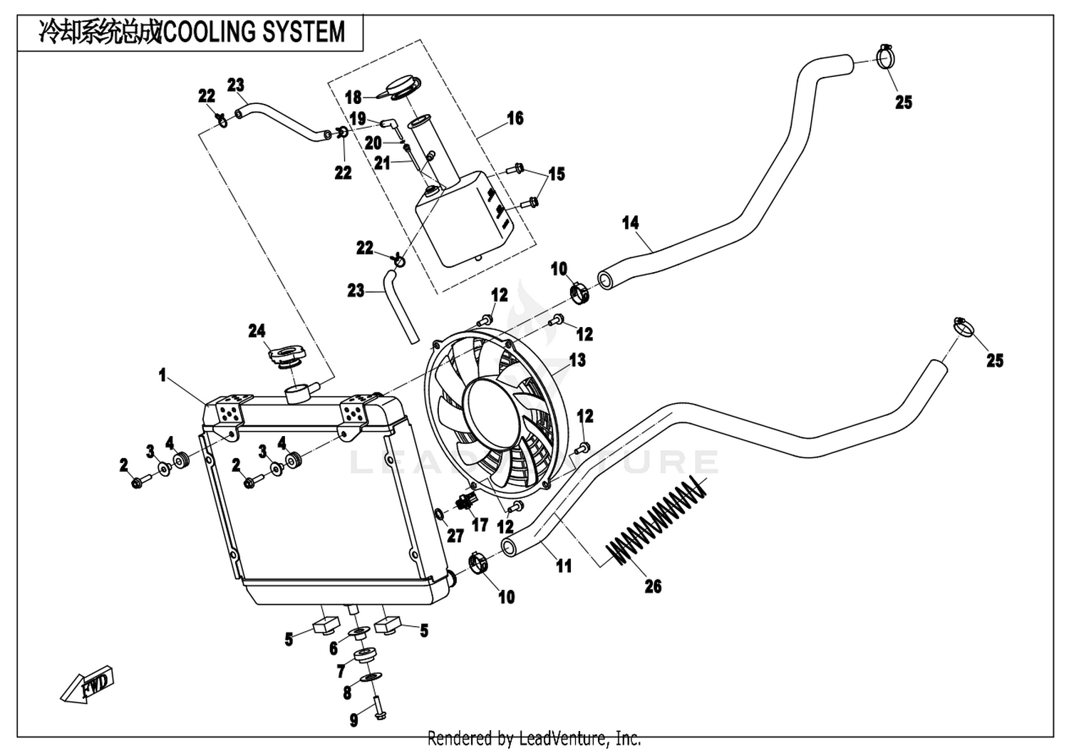 CFORCE 550 2018 Cooling System exploded diagram