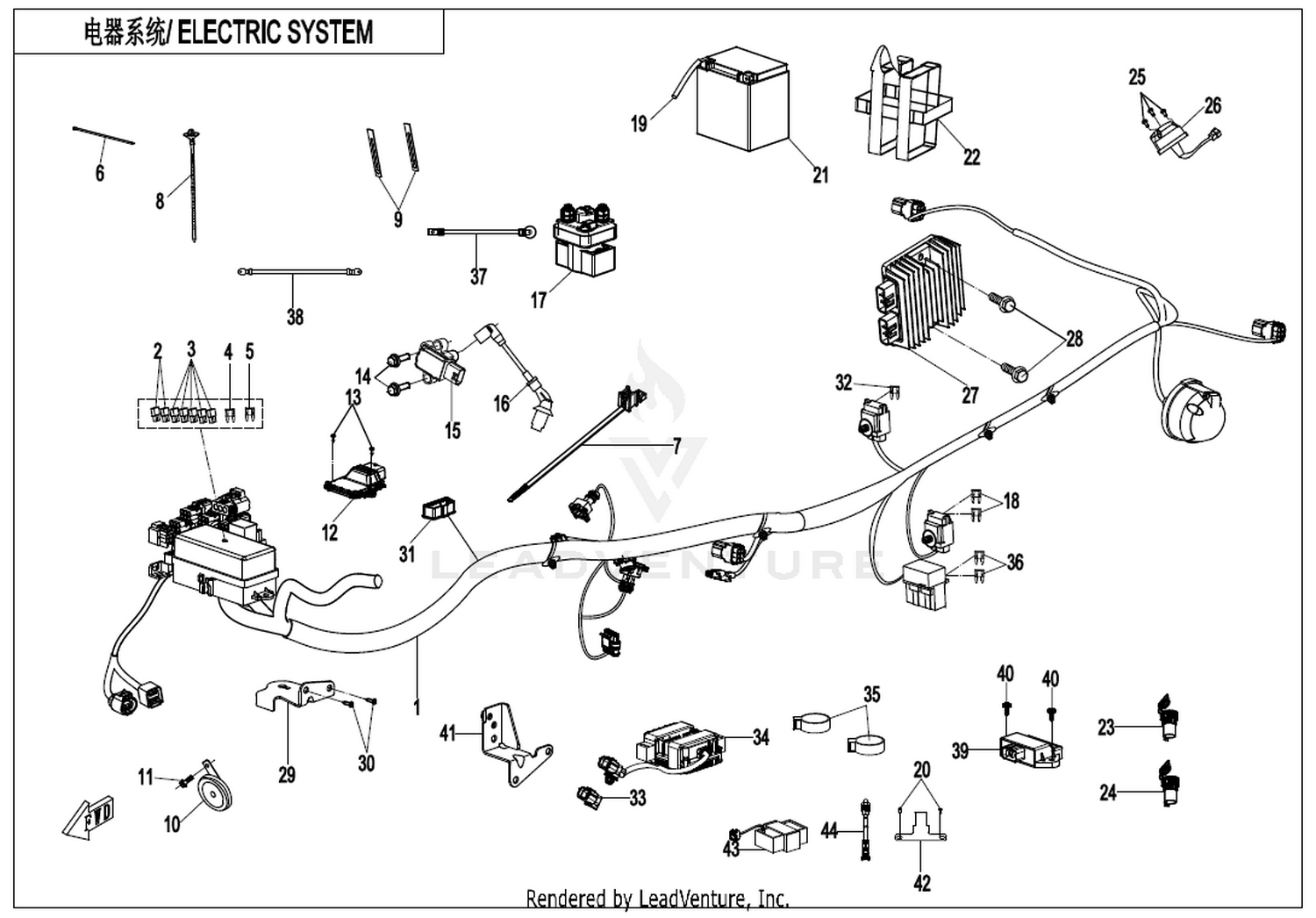CFORCE 625 TOURING OVERLAND 2026 Electric System exploded diagram