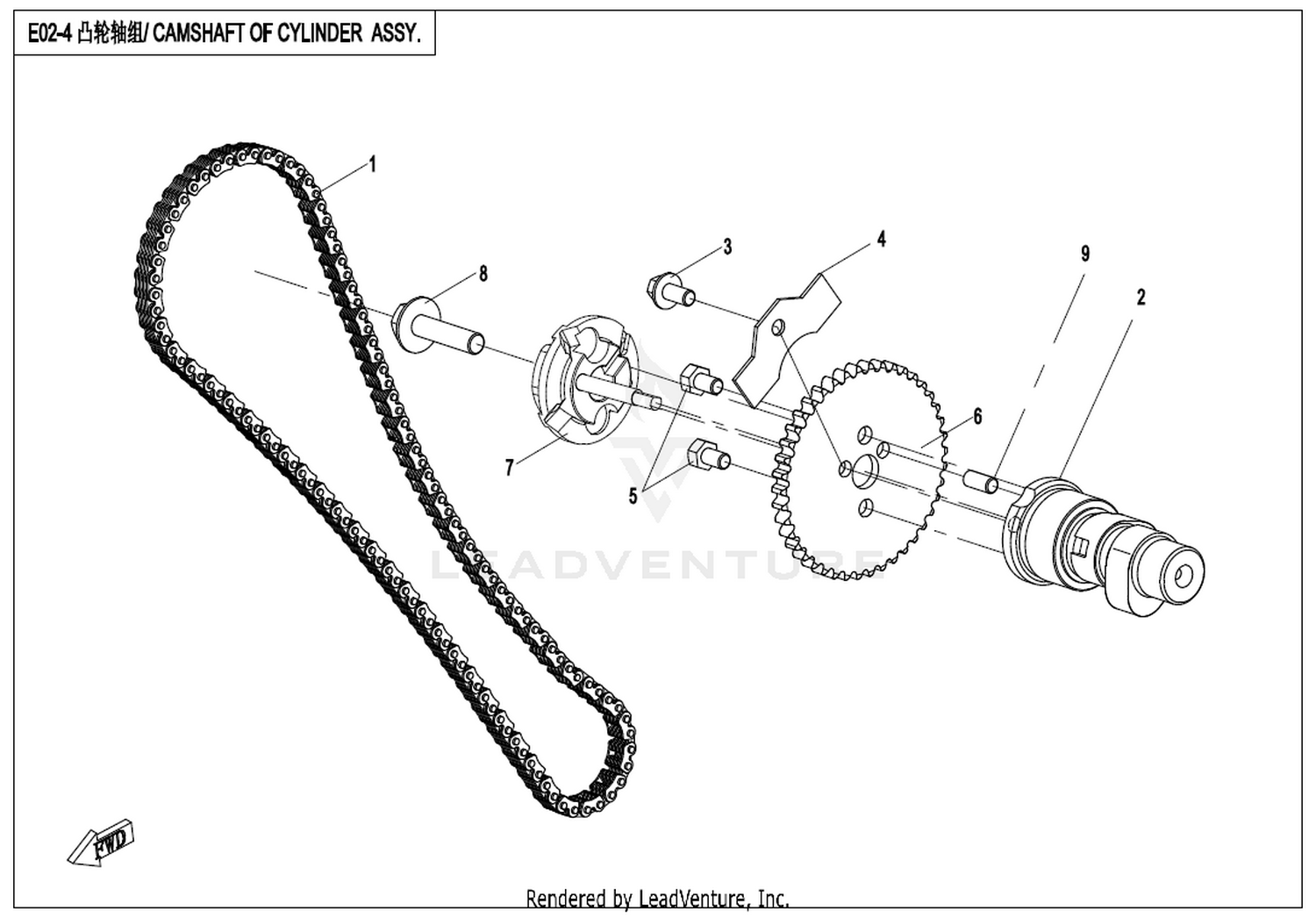 CFORCE 450 2021 Camshaft Of Cylinder Assy exploded diagram
