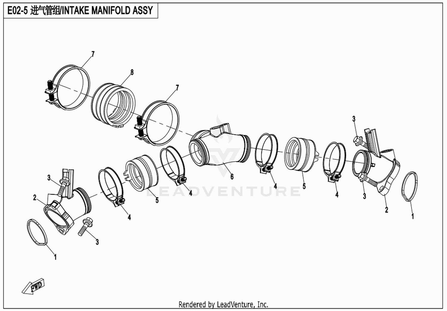 ZFORCE 800 2016 Intake Manifold Assy exploded diagram
