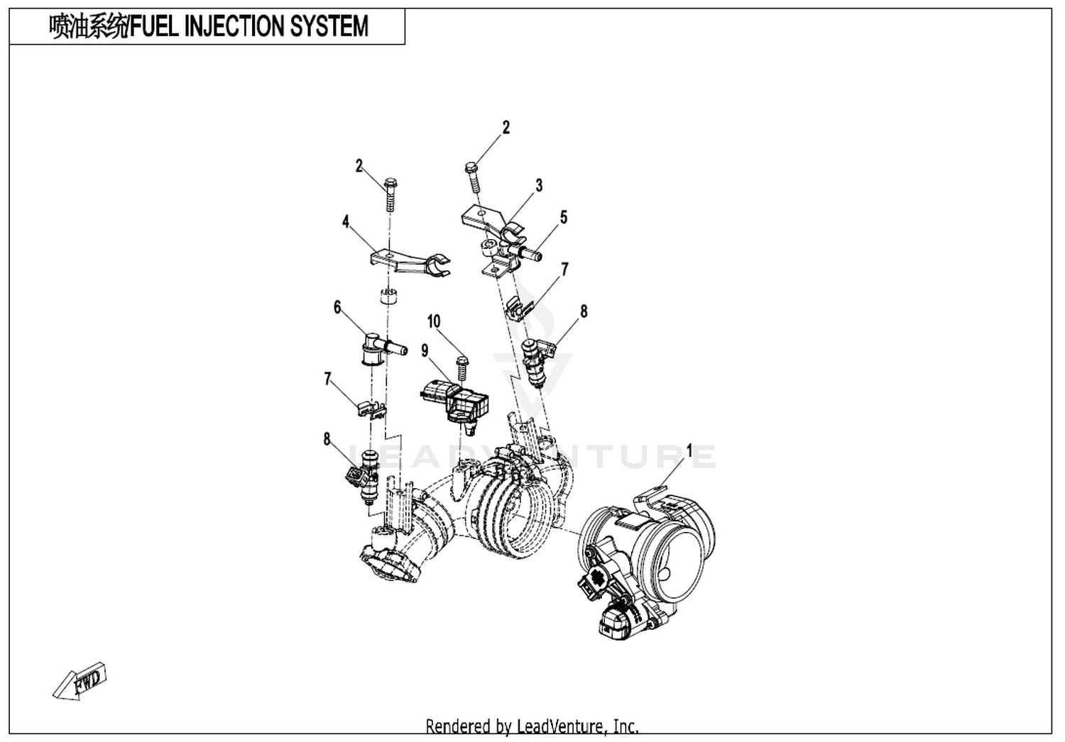ZFORCE 1000 2020 Injector System exploded diagram