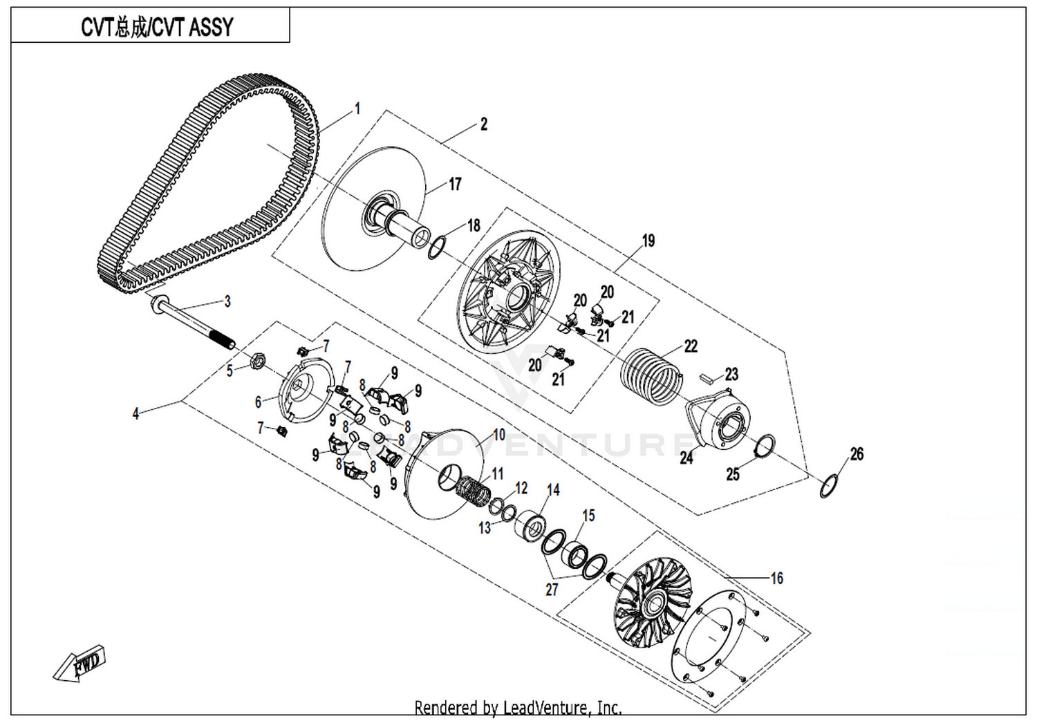 Cvt Assy(Russian,No Speed Limited,20G Weight Roller) 1