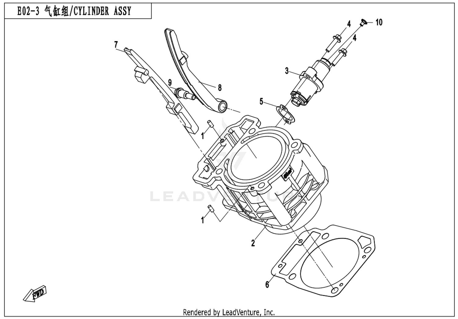 CFORCE 520 2017 Cylinder Assy exploded diagram