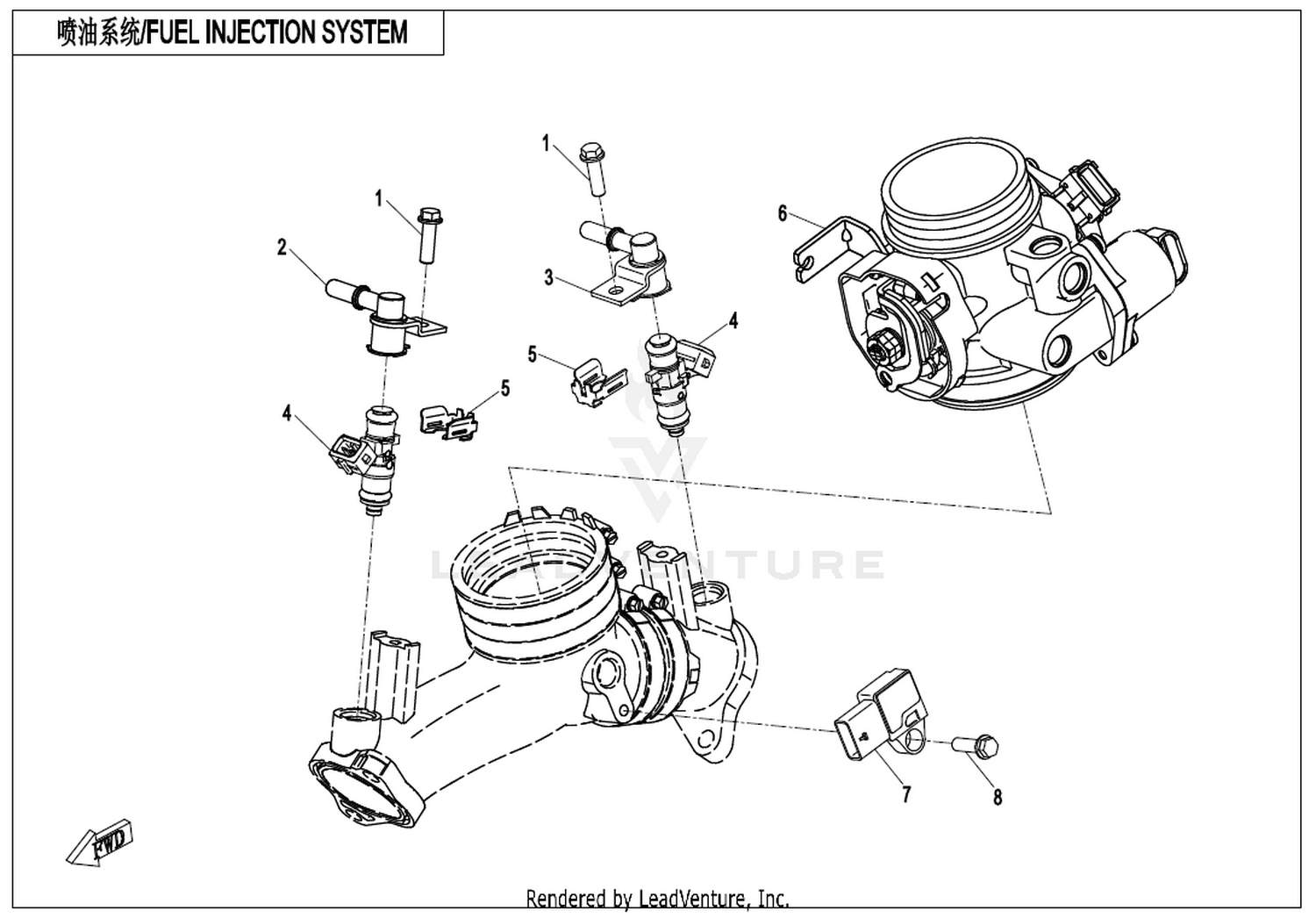CFORCE 1000 2023 Fuel Injection System(For Fuel Vaporization System) exploded diagram