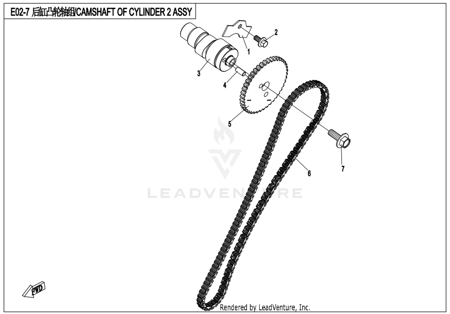 CFMOTO X8 2013 Camshaft Of Cylinder 2 Assy exploded diagram