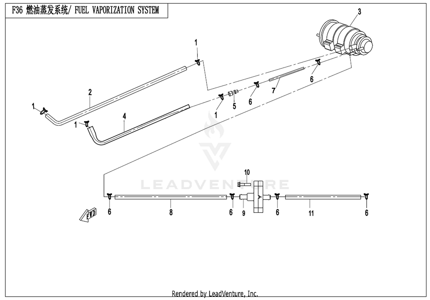 CFMOTO X8 2015 Fuel Vaporization System exploded diagram