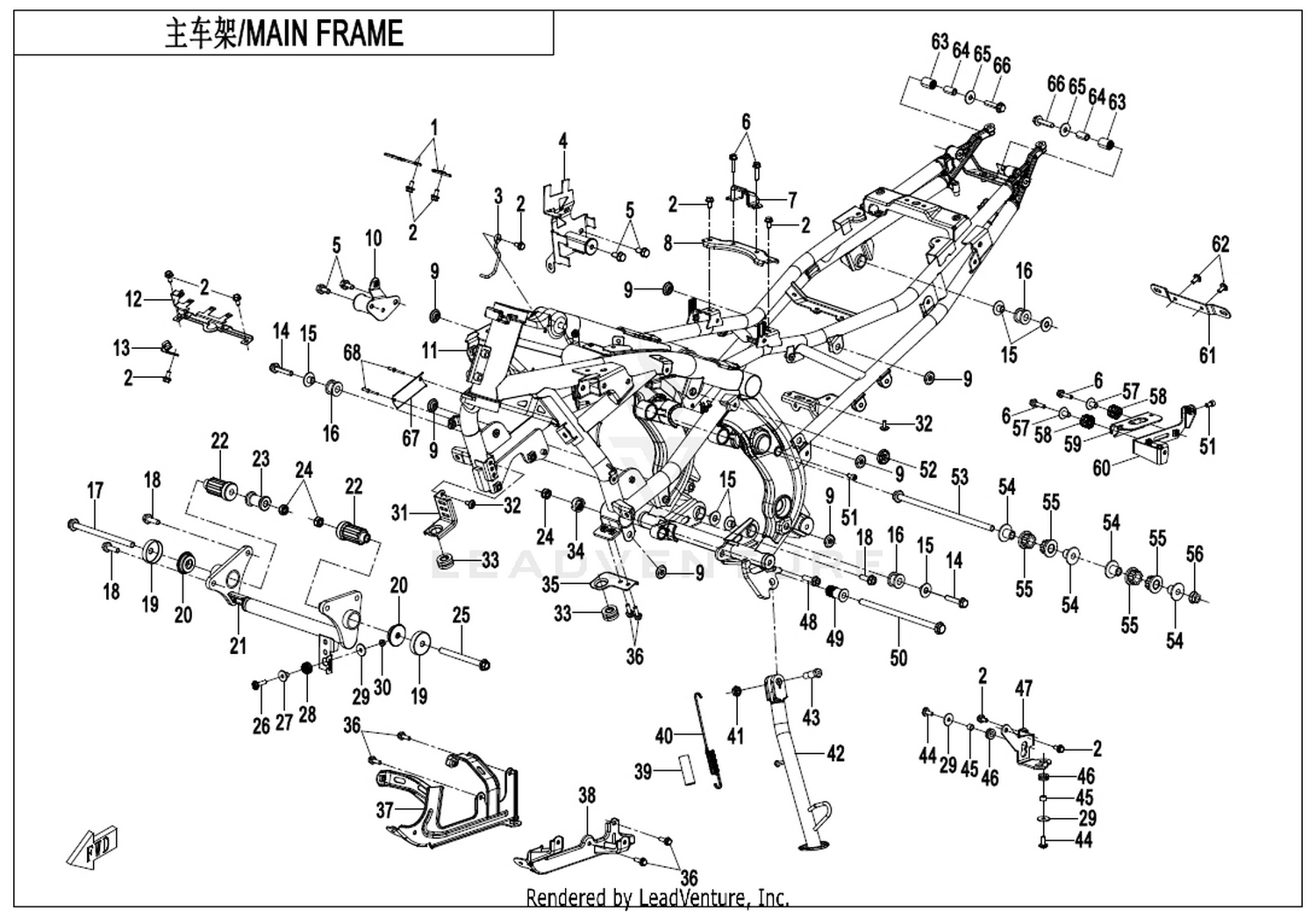 700MT 2026 Frame Assy exploded diagram