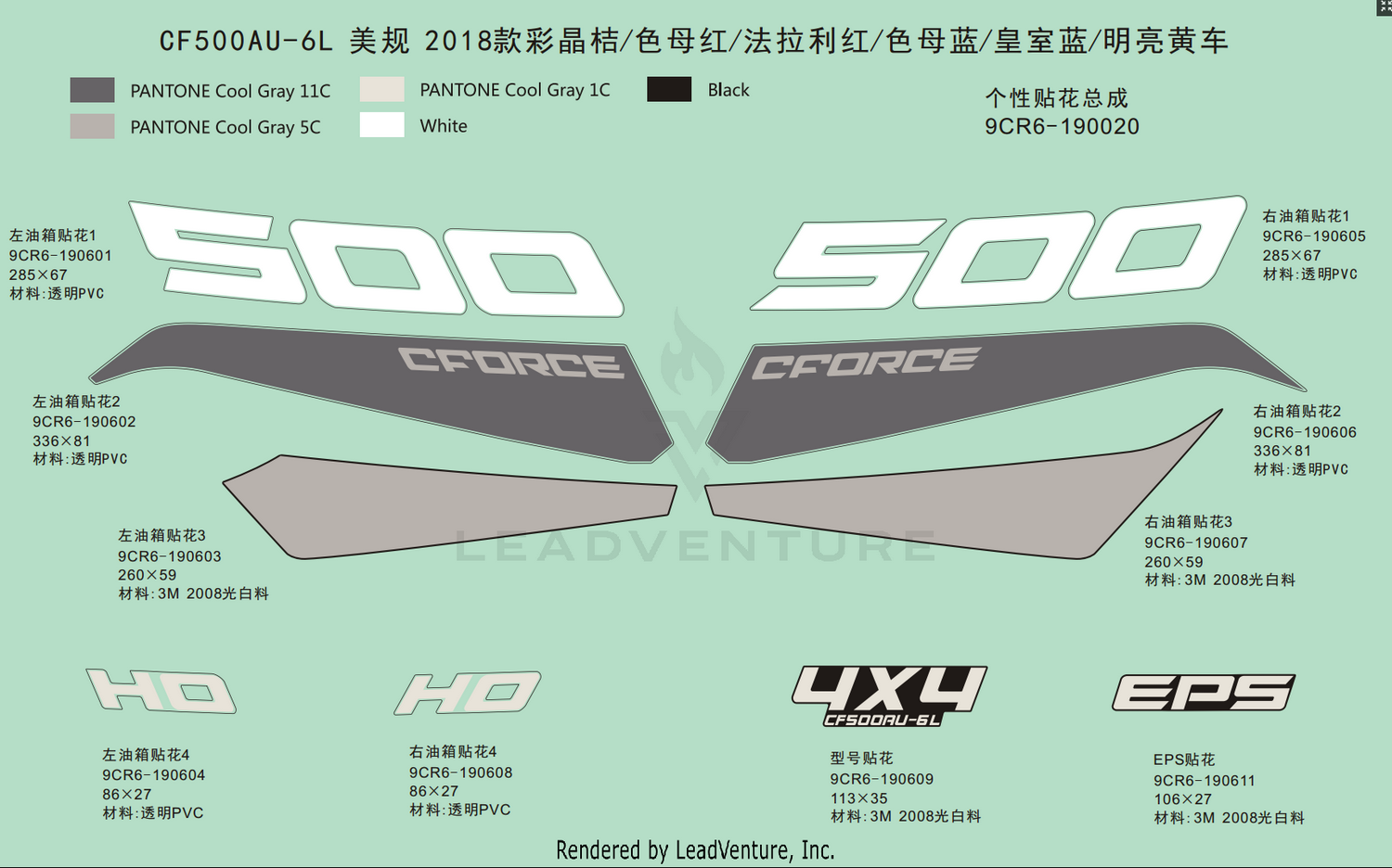 Decal Kit(For Crystal Orange & Red & Yellow & Blue Vehicle,Usa)(2018)