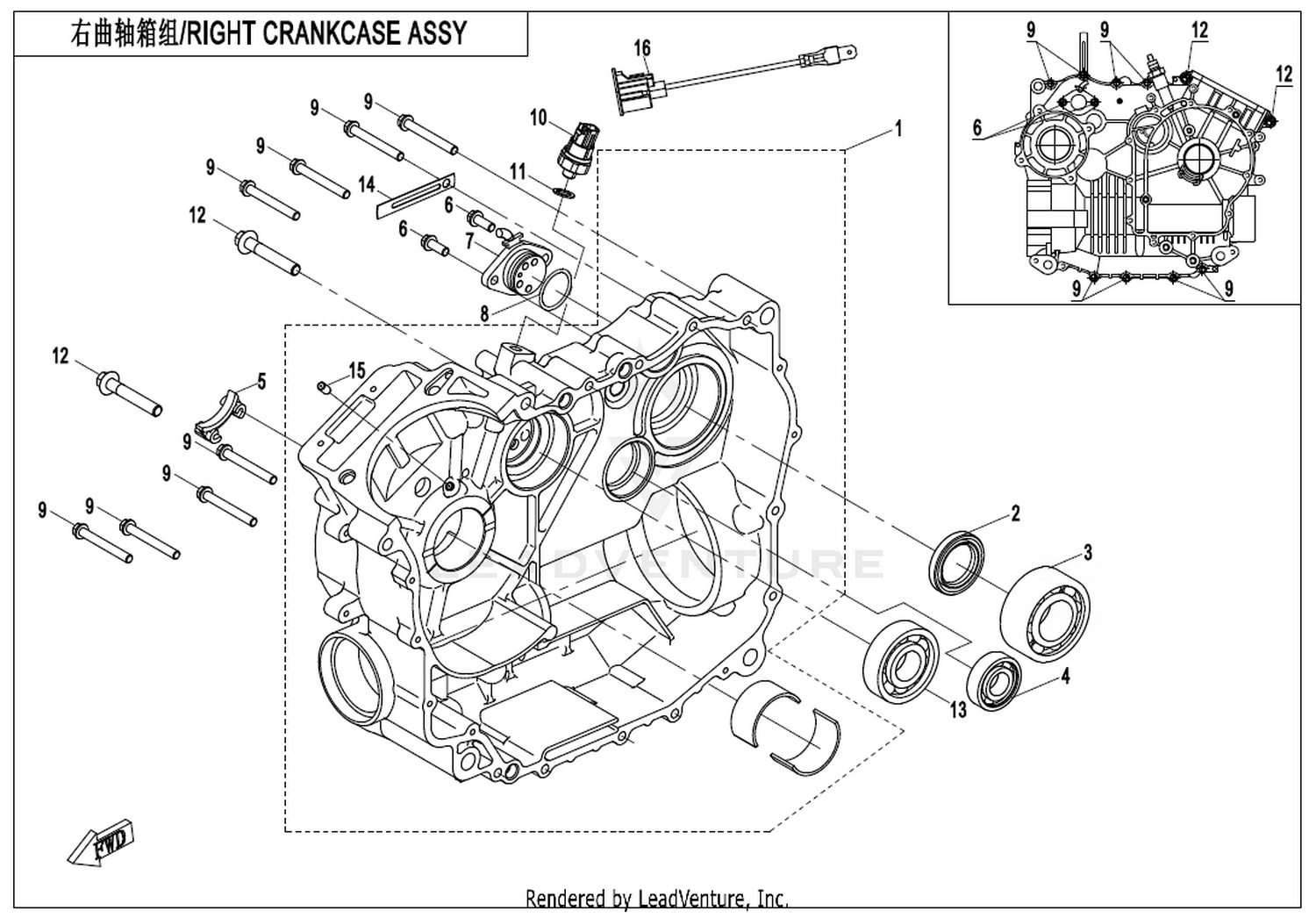 Right Crankcase Assy. 1