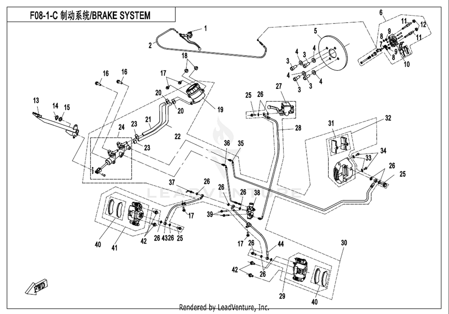 Brake System(With Hydraulic Distribution Valve,Sumitomo Plug)