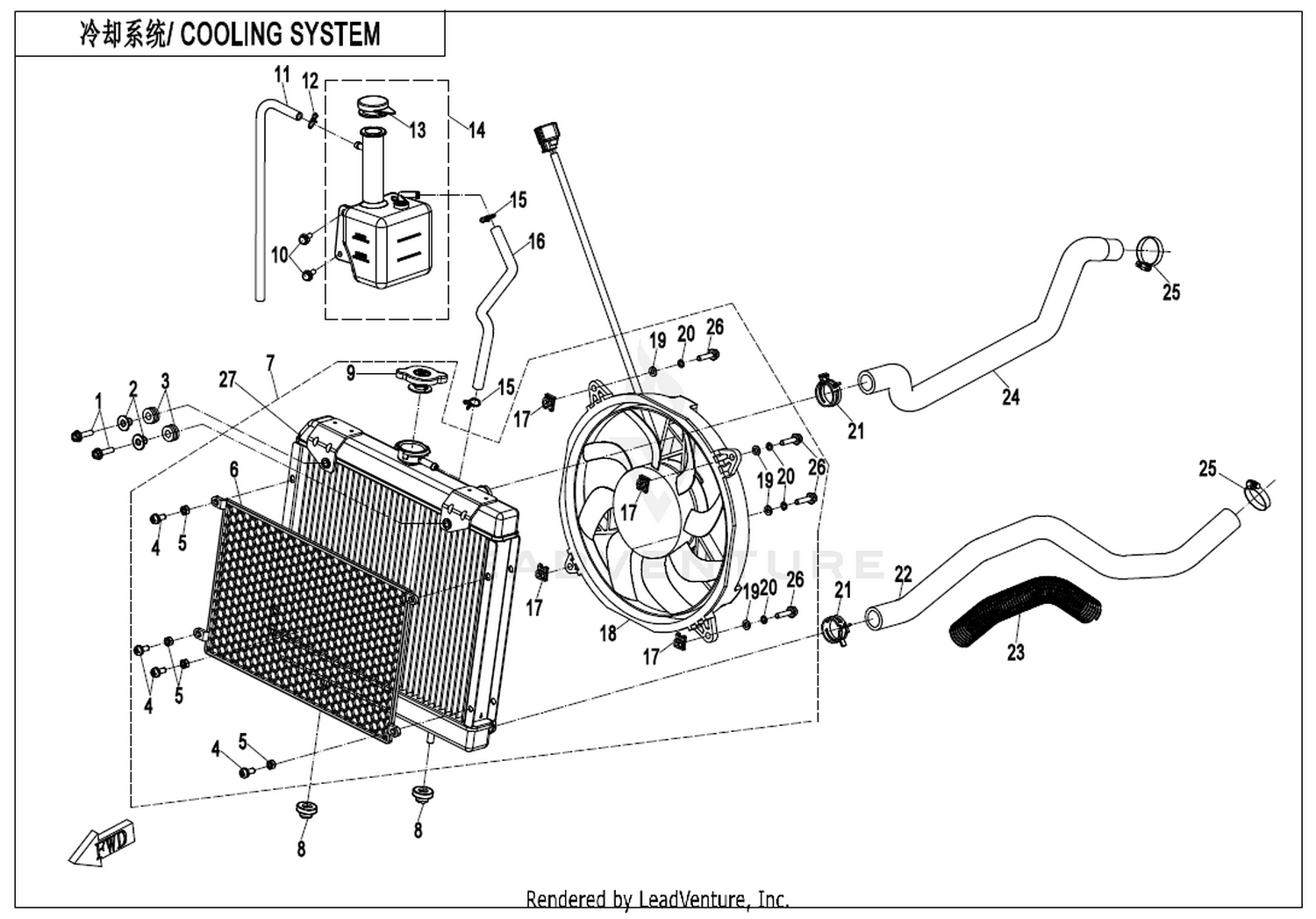 CFORCE 625 TOURING 2021 Cooling System exploded diagram