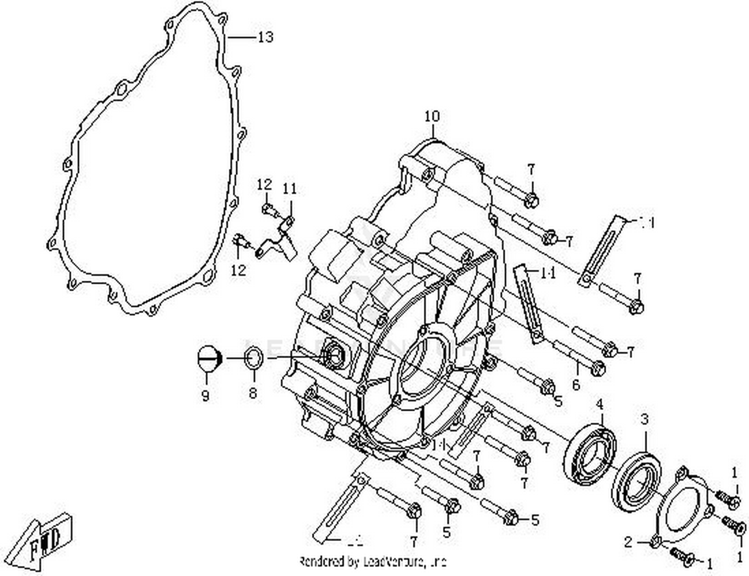 CFORCE RS6 2014 Crankcase Cover (Left) exploded diagram