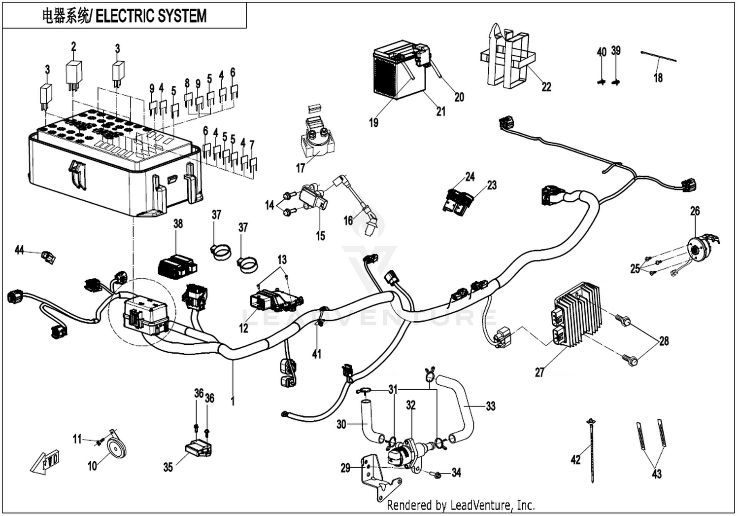 CFORCE 520. Electric System exploded diagram