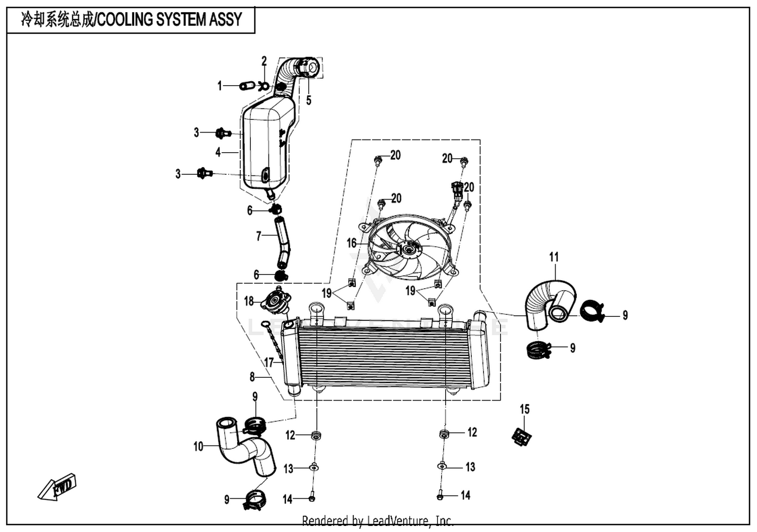700MT 2026 Cooling System exploded diagram