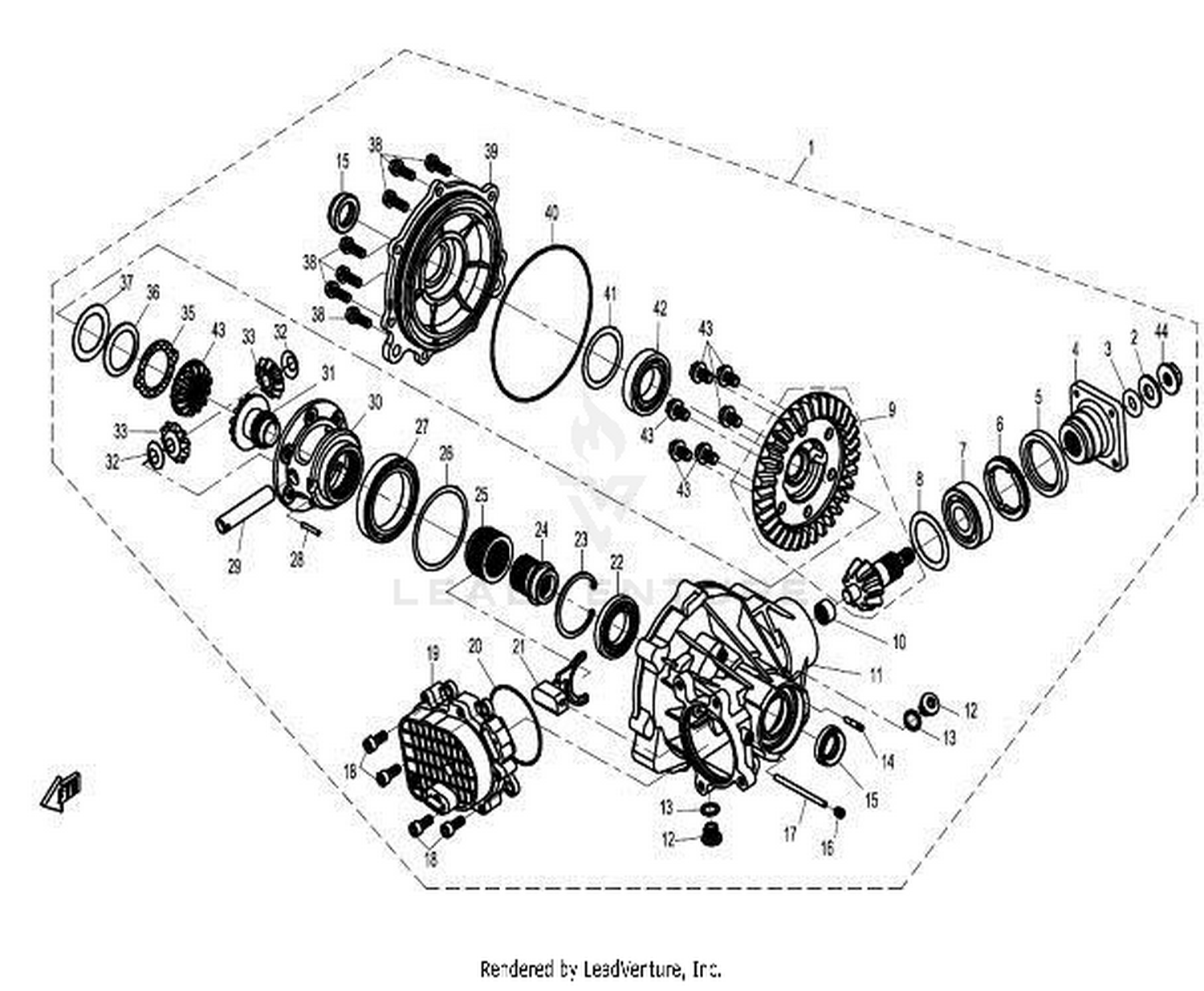 ZFORCE 600 2015 Front Axle exploded diagram