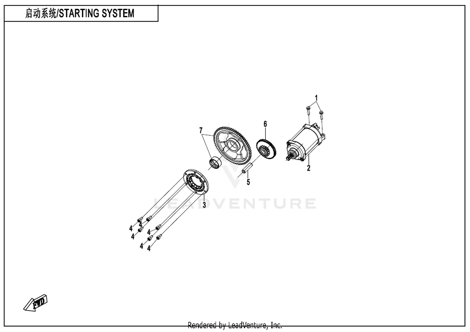 675 NK 2025 Starting System exploded diagram