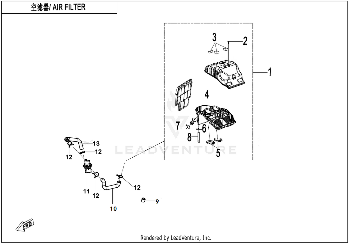 700MT 2026 Air Filter exploded diagram