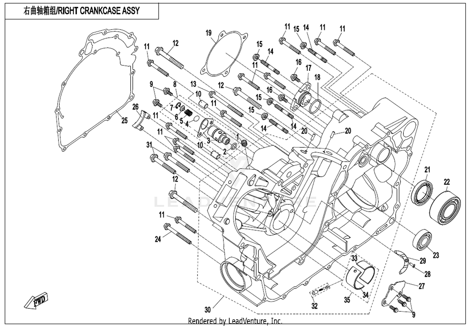 Right Crankcase Assy. 1