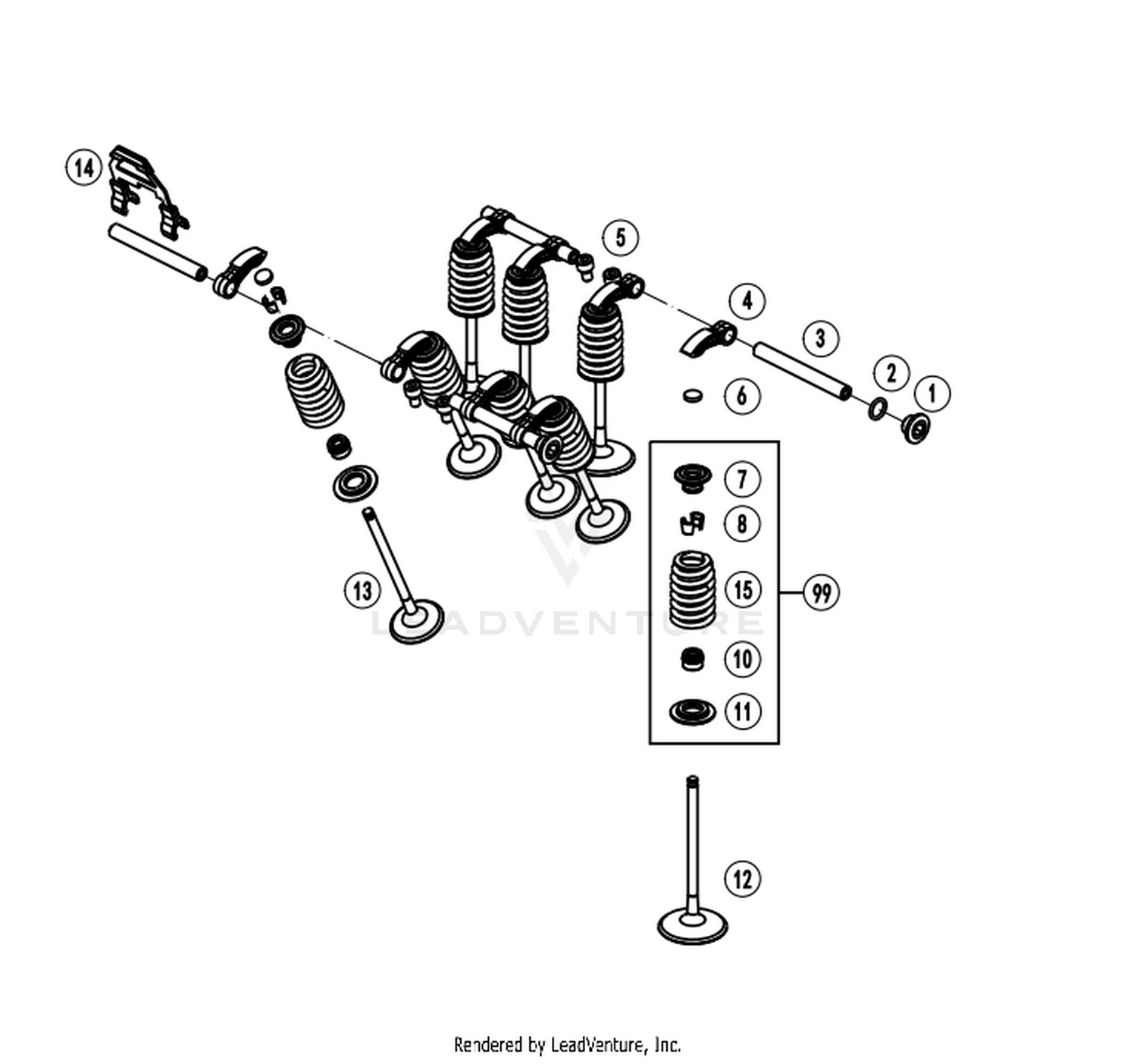 800MT-X 2026 Valve Drive exploded diagram