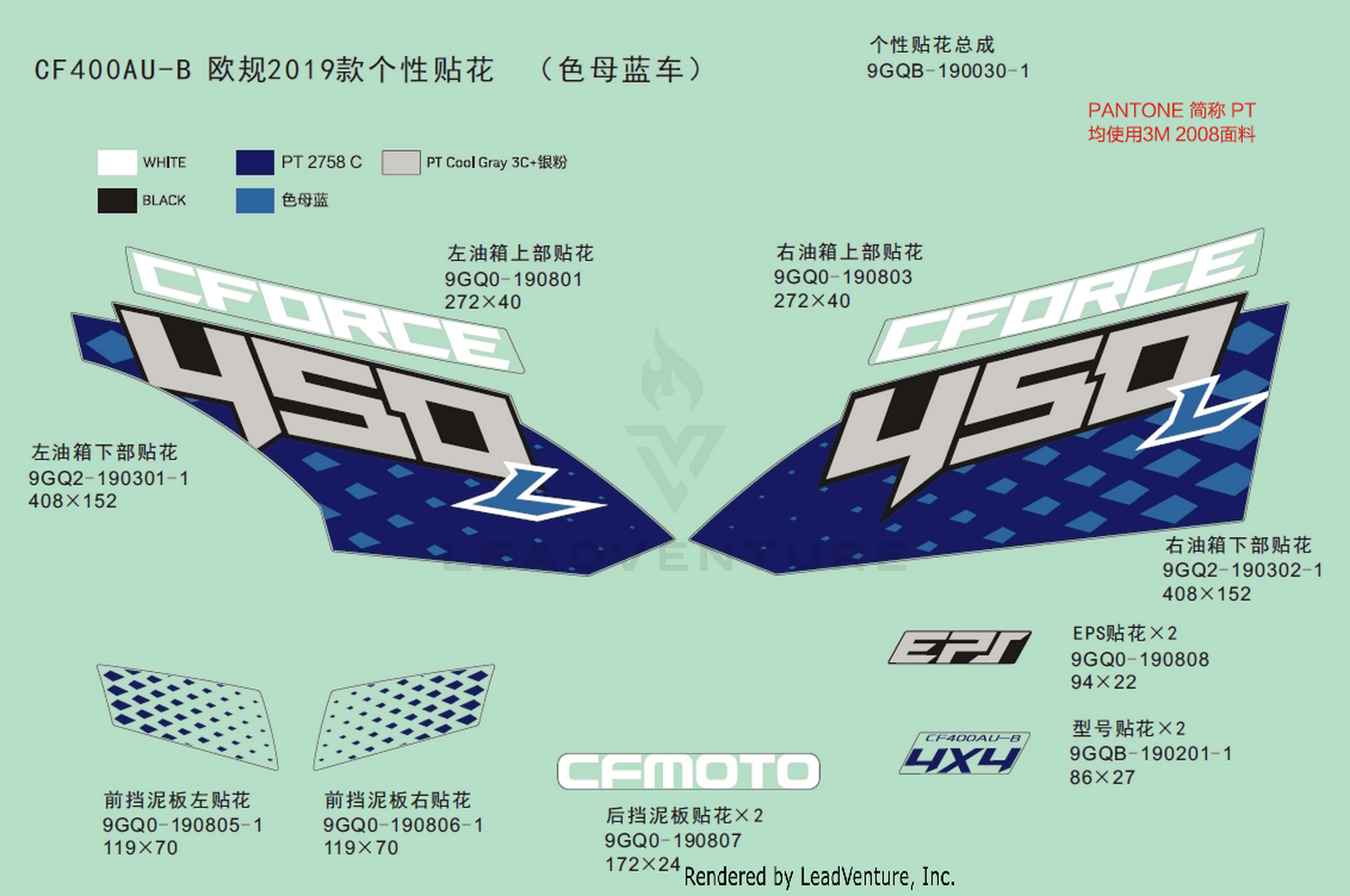 Decal Kits,2019(Injected Pearl Blue)