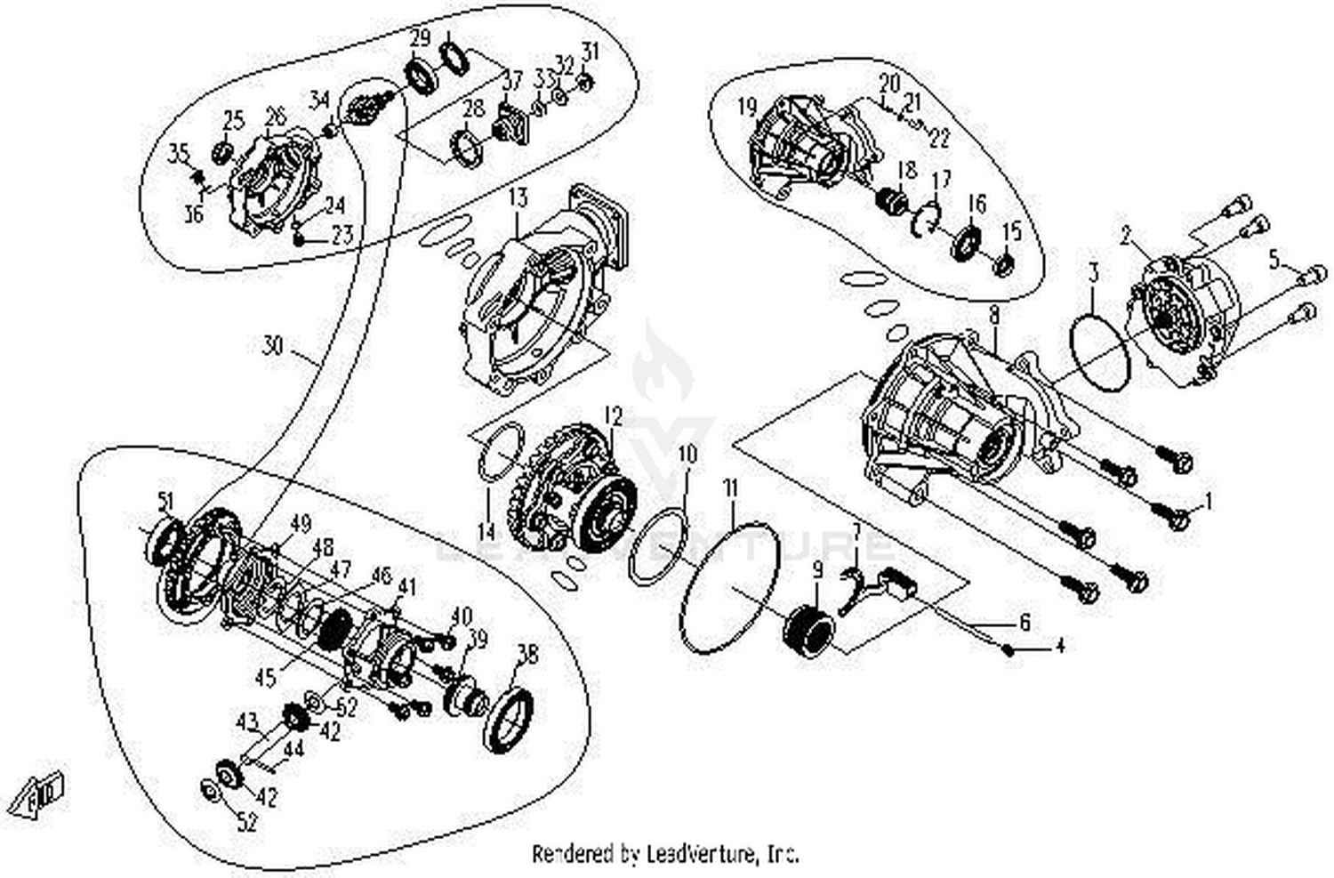 CFORCE RS6 2016 Front Axle exploded diagram