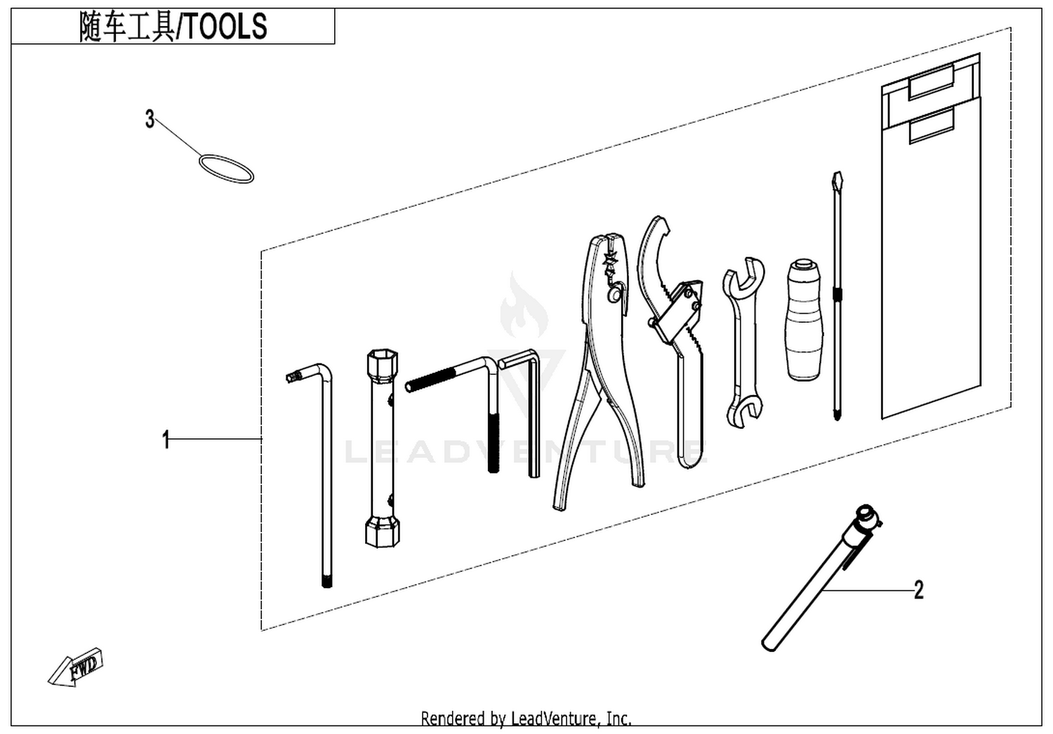 CFORCE 1000 MV 2026 Tools exploded diagram