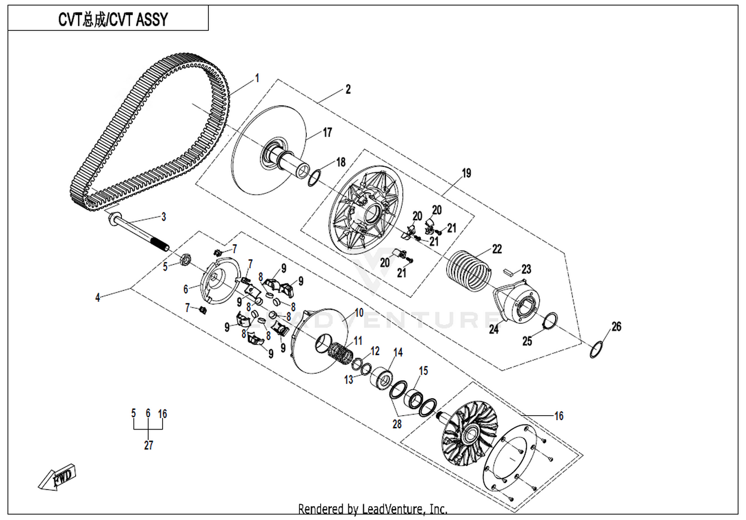 Cvt Assy(No Speed Limited,16G Weight Roller) 1