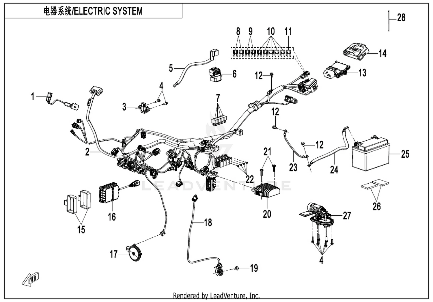 700MT 2026 Electric System exploded diagram