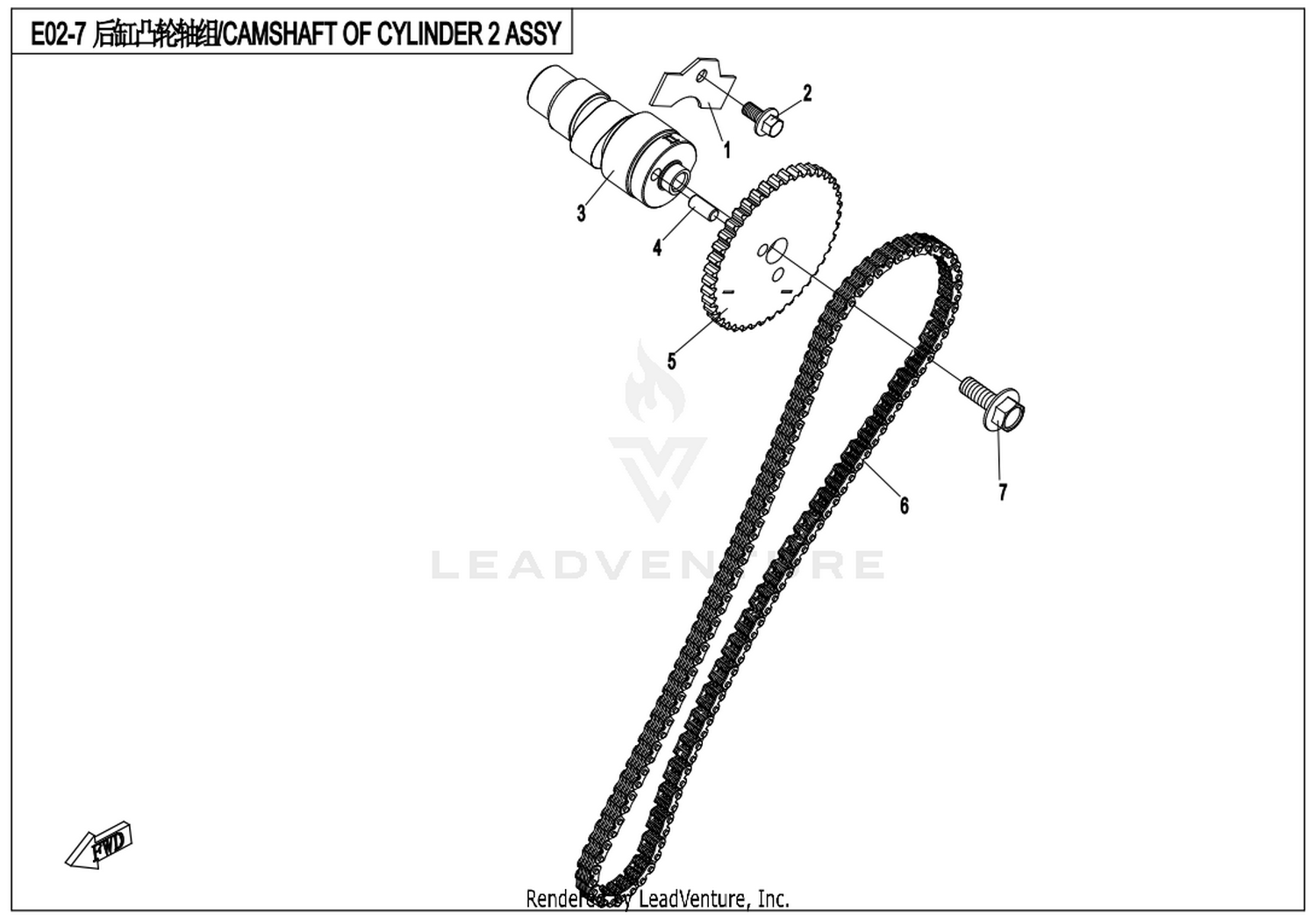 CFMOTO X8 2014 Camshaft Of Cylinder 2 Assy exploded diagram