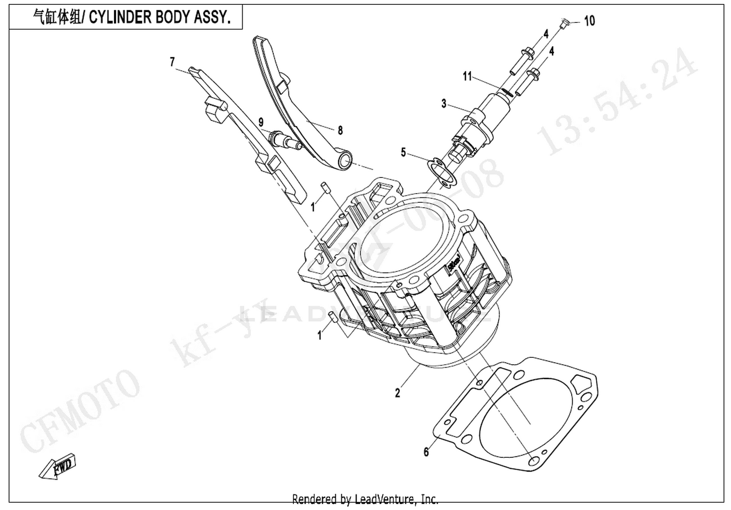 CFORCE 450 BASIC 2026 Cylinder Body Assy exploded diagram