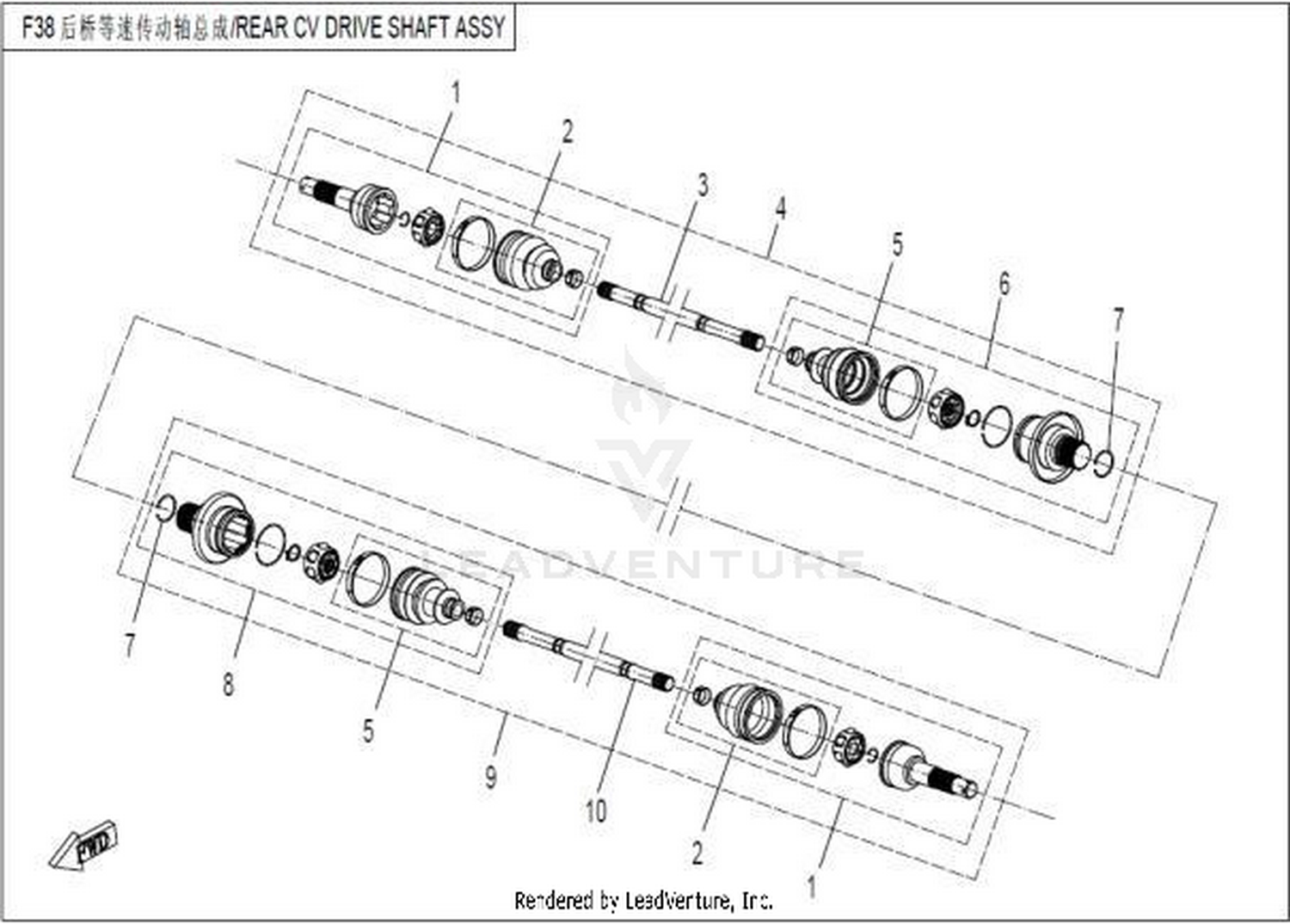 Rear Cv Drive Shaft Assy