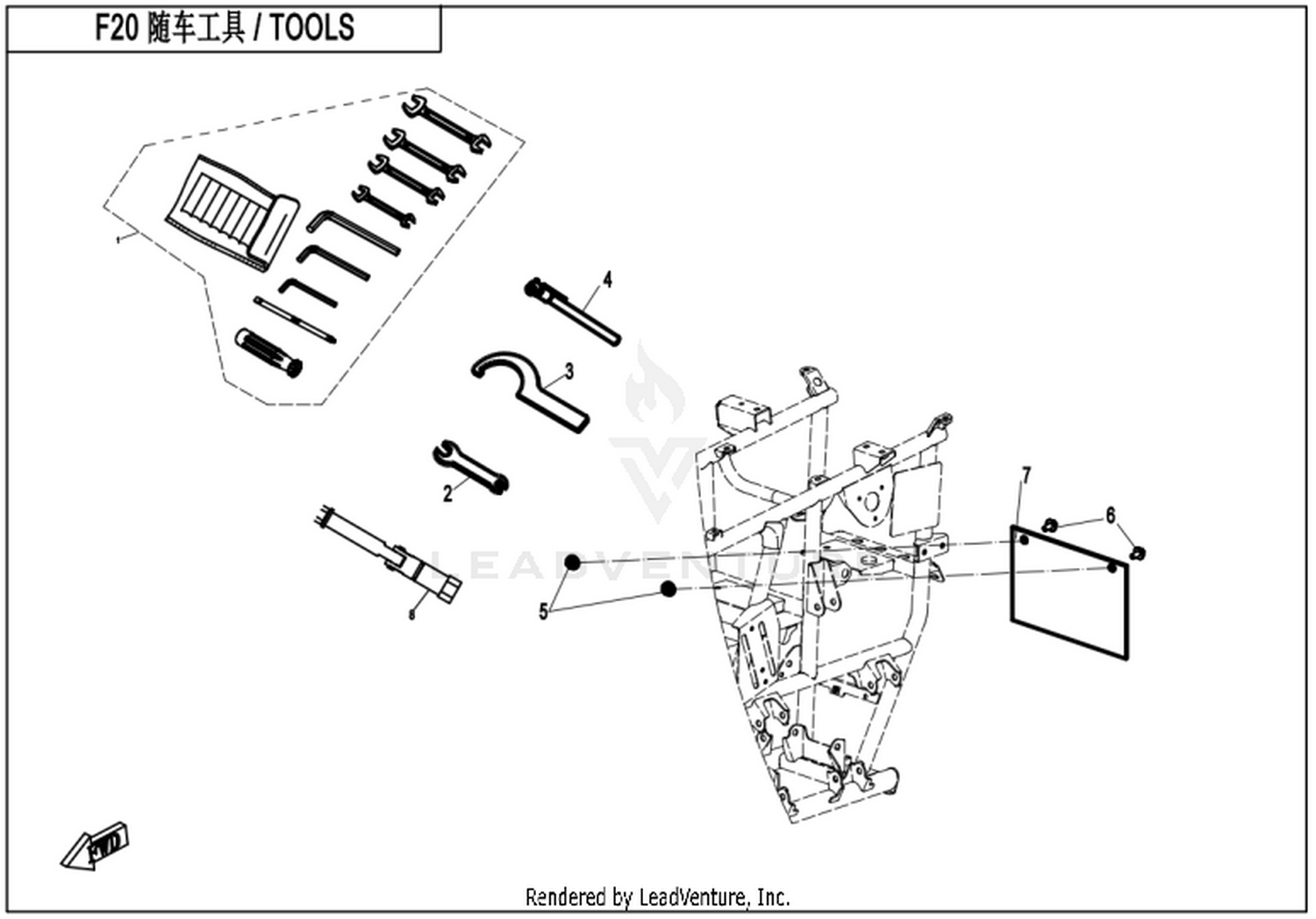 CFORCE 520 2022 Tools exploded diagram