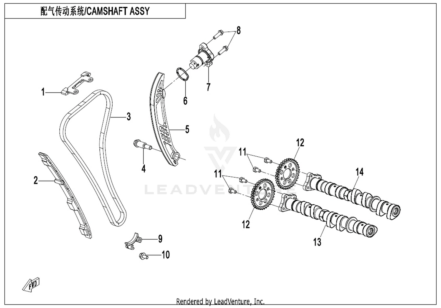 675 NK 2025 Camshaft Assy exploded diagram