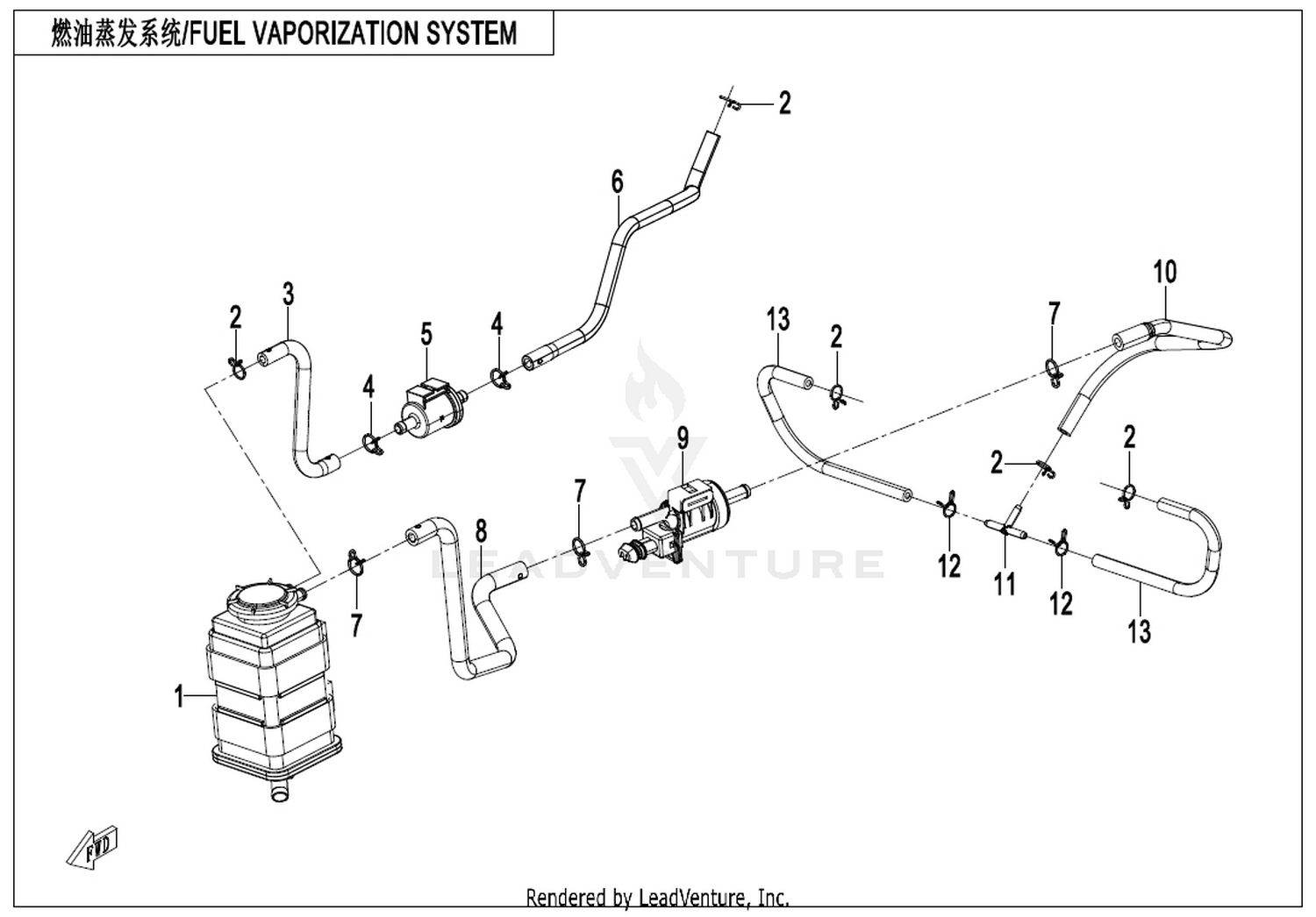 700MT 2026 Fuel Vaporization System exploded diagram